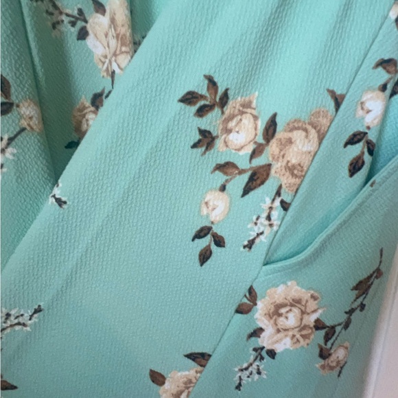 Mint Green Floral Textured Mini Skate Dress size 2 - Picture 5 of 9